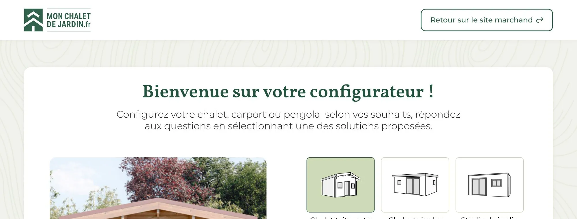 Configurateur Mon Chalet de Jardin