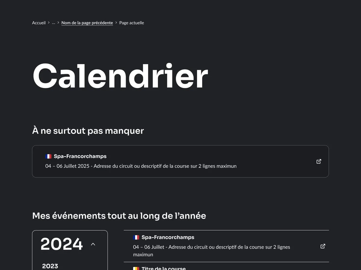 Page calendrier de Nigel Bailly
