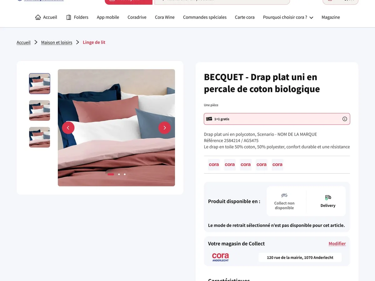 Fiche produit Cora